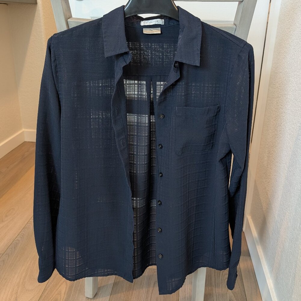 Navy Women's Van Heusen Blouse - Size M